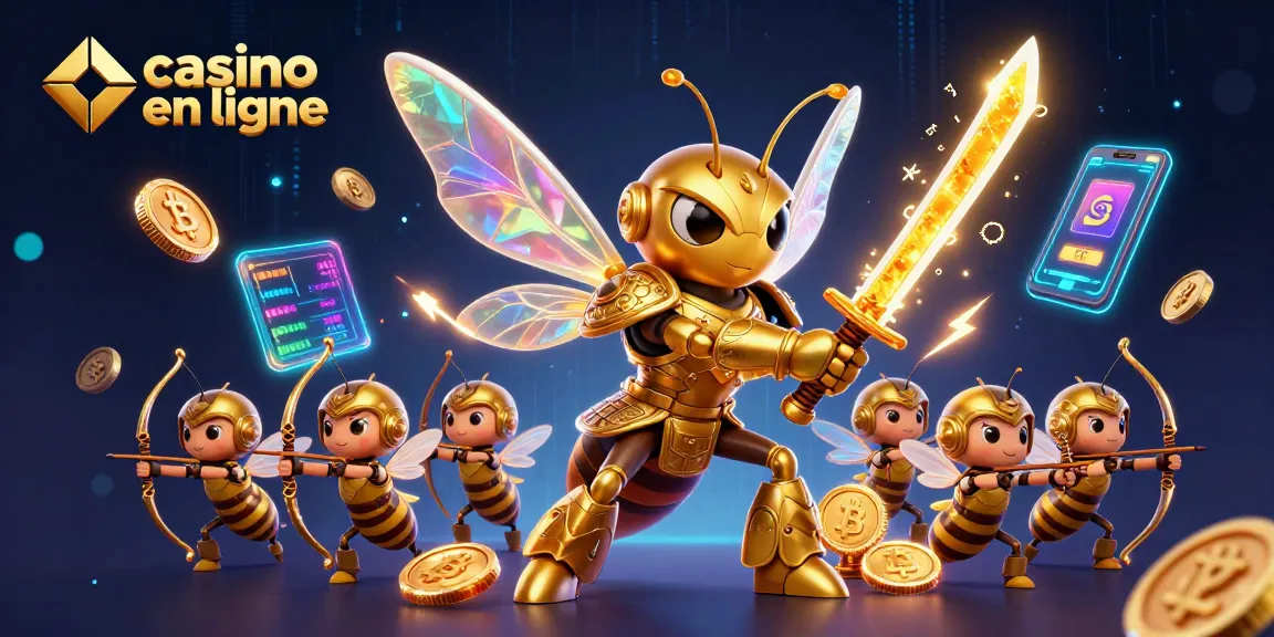 Jouez au casino en ligne avec une image captivante de personnages animés et d'éléments de jeux.