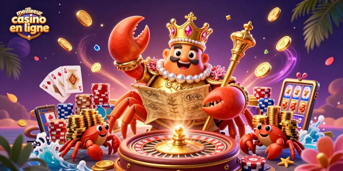 Jouer au meilleur casino en ligne avec le roi-crabe et ses trésors scintillants.