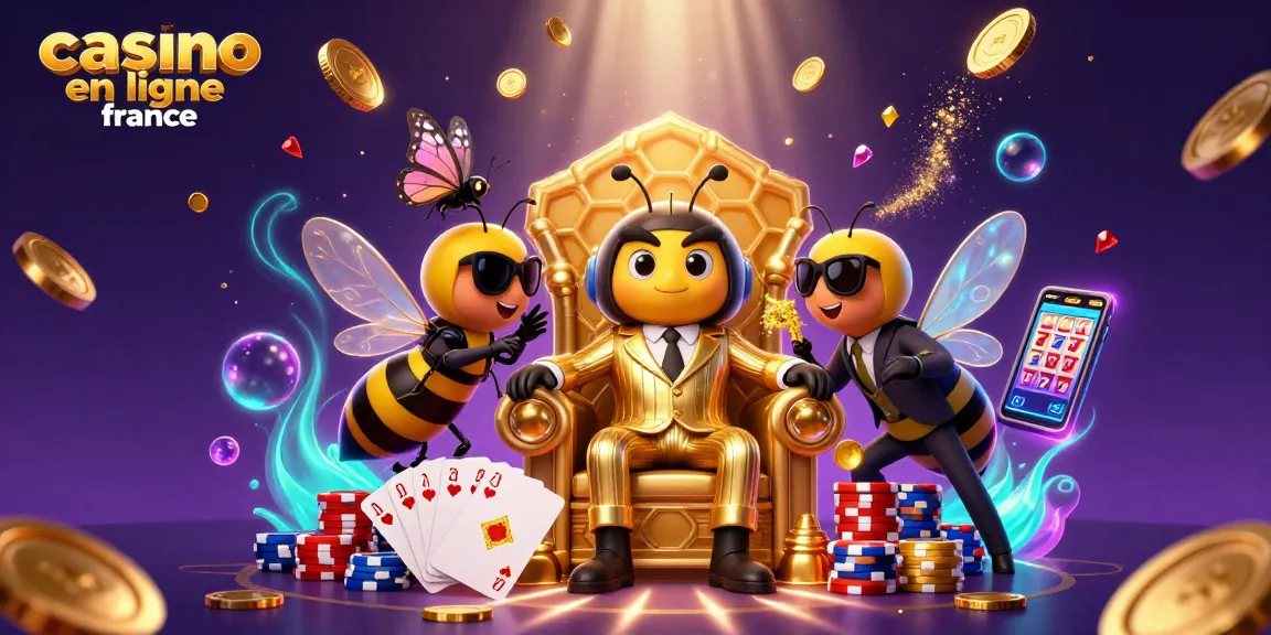 Illustration de casino en ligne France avec un patron bourdon entouré de gardes wasps.