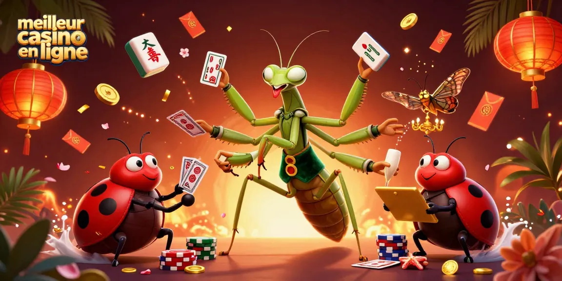 Illustration dynamique d'un meilleur casino en ligne avec un manteau religieux et une animatrice captivante.