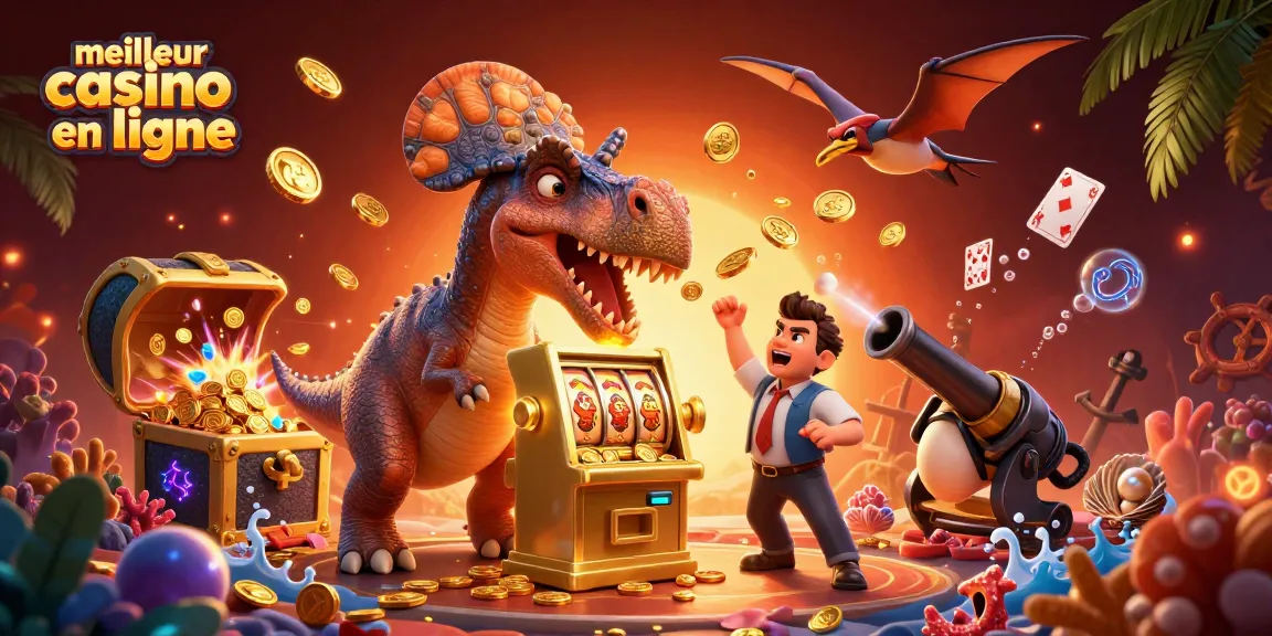 Gain colossal au meilleur casino en ligne avec un dinosaure emblématique et des jackpots.
