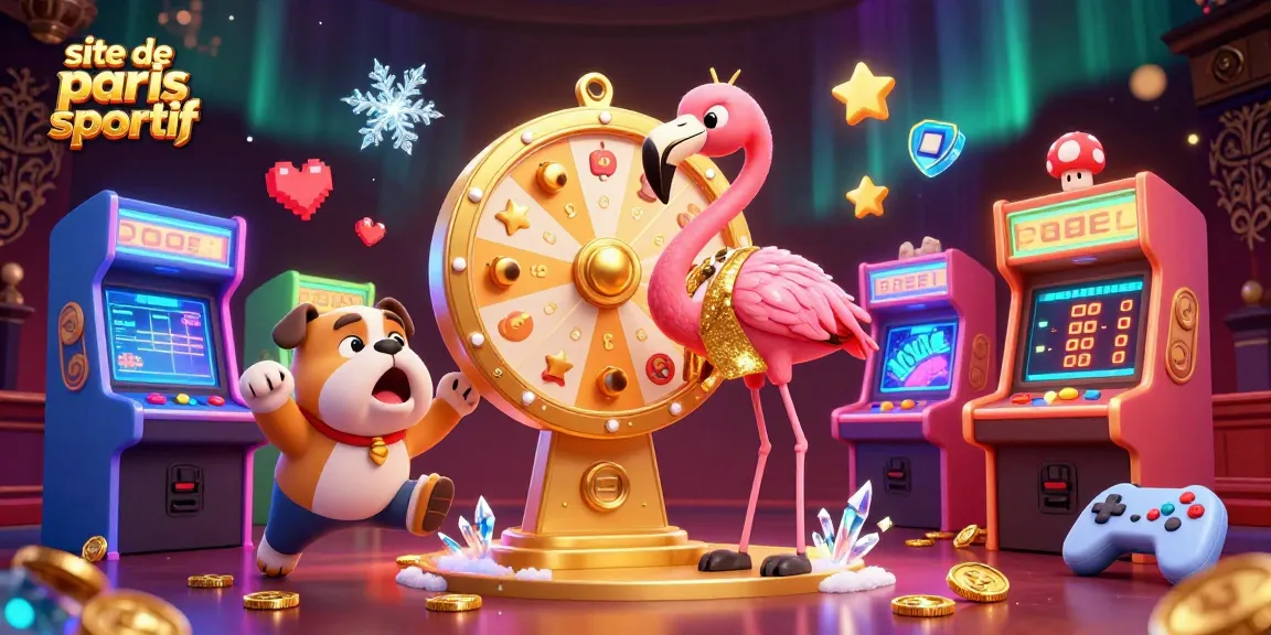 Vivez l'excitation du site de paris sportif avec un flamingo animant la scène de jeu.