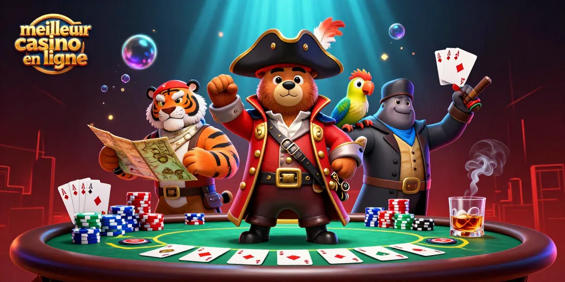 Profitez de l'expérience de jeu dynamique au meilleur casino en ligne avec un ours pirate et un tigre fier.