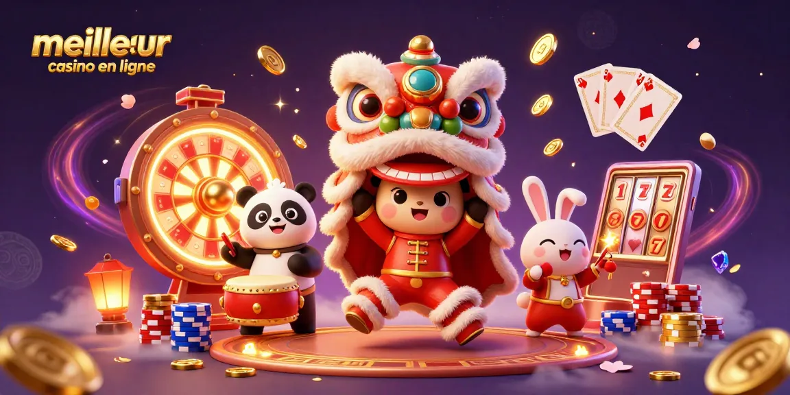 Engagez-vous dans le meilleur casino en ligne avec un lion dansant et des pièces d'or scintillantes.