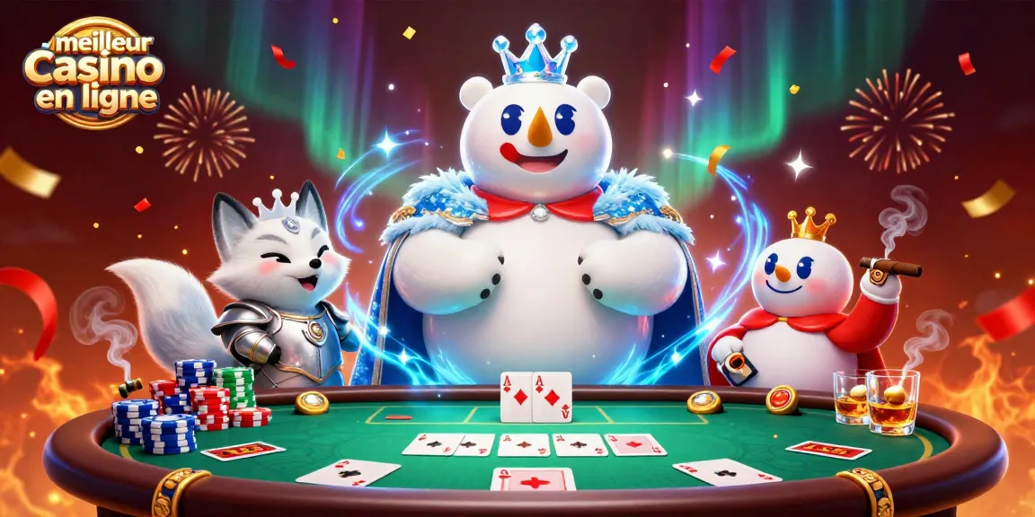 Découvrez les éléments du meilleur casino en ligne avec un ours polaire et un renard en armure.