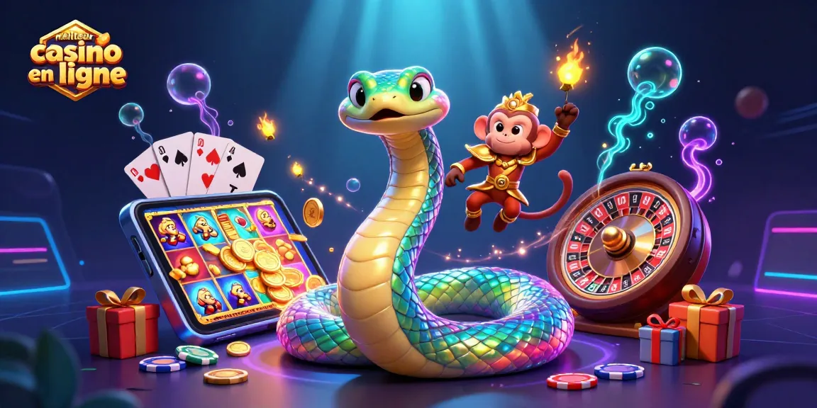 Jouez au meilleur casino en ligne avec des pièces d'or et des machines à sous scintillantes dans une scène magique.