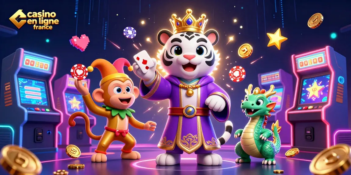Jouer à des jeux captivants sur un casino en ligne France avec des personnages fascinants et des éléments de casino vibrants.